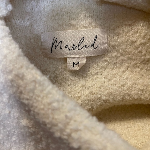 Marled Ivory Cream Mock Neck Turtleneck Sweater - Picture 5 of 5